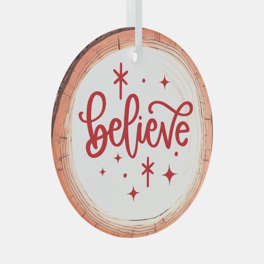 Glaube an Holiday Keepake Tree Ornament Aus Glas (Vorderseite Rechts)