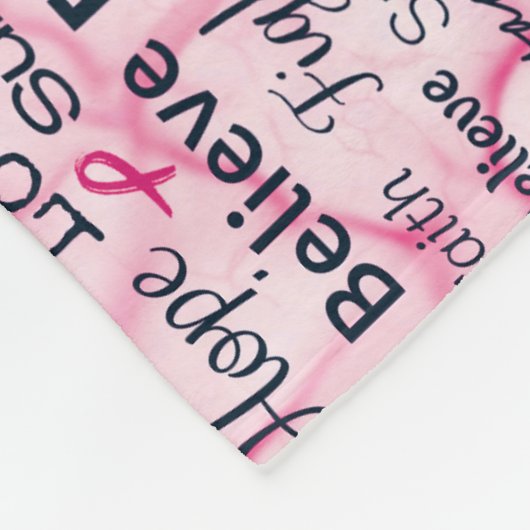 Glaube an Kampf Live Strong Pink Typografy Fleecedecke (Ecke)