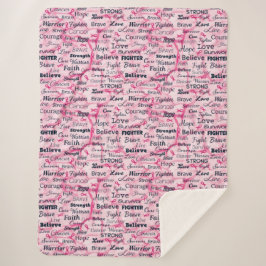 Glaube an Kampf Live Strong Pink Typografy Sherpadecke