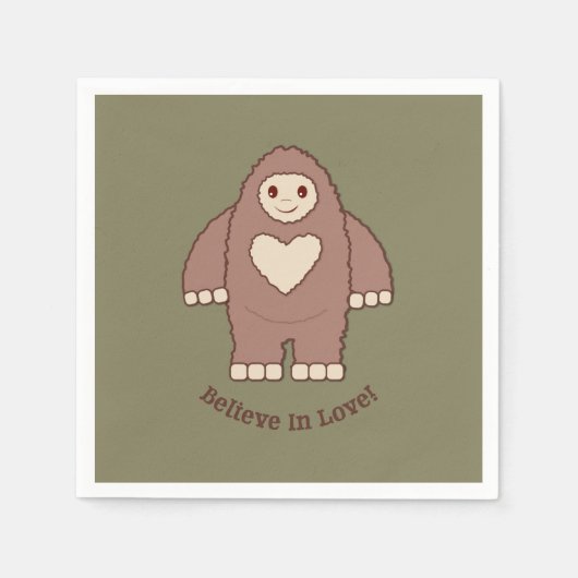 Glaube an Liebe Bigfoot Serviette (Vorderseite)