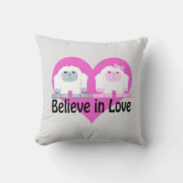 Glaube an Liebe! Niedlich Yetis Kissen