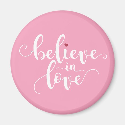 Glaube an Liebe Valentine Calligraphie | Magnet (Vorne)