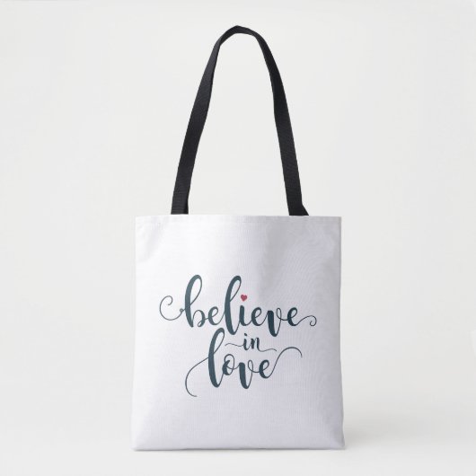 Glaube an Liebe Valentine Calligraphie | Tragetasc Tasche (Vorderseite)