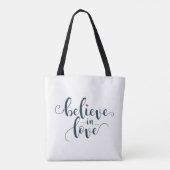 Glaube an Liebe Valentine Calligraphie | Tragetasc Tasche (Rückseite)