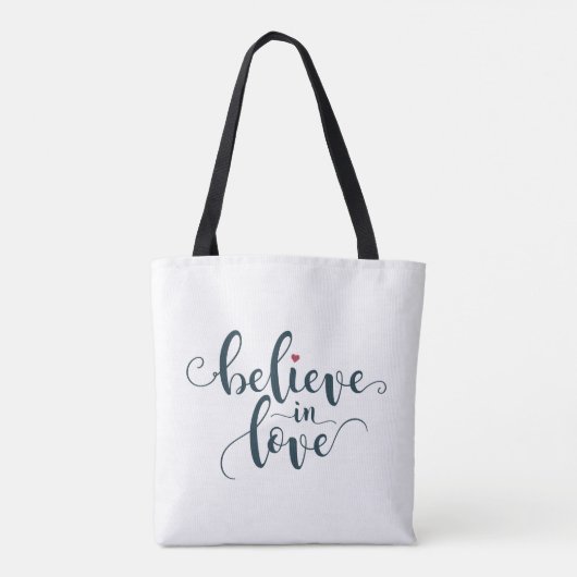 Glaube an Liebe Valentine Calligraphie | Tragetasc Tasche (Rückseite)