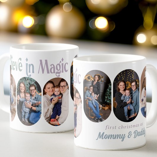 Glaube an Magic 6 Rounded Lozenge Foto New Baby Kaffeetasse