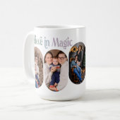 Glaube an Magie 5 abgerundete Raute Foto Neue Mutt Kaffeetasse (Vorderseite Links)