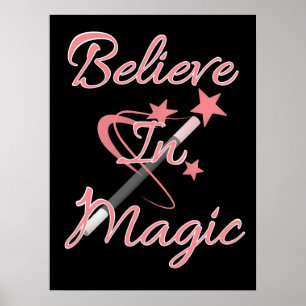 Glaube an Magie Inspirierender Spruch Poster