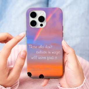 Glaube an Magie Zitat Schriftzug Regenbogen Sonnen iPhone 16 Pro Max Hülle