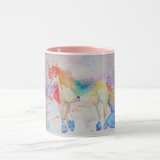 Glaube an magische Regenbogenfarben Tasse (Zentrum)