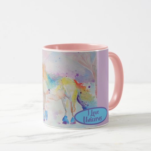Glaube an magische Regenbogenfarben Tasse (VorderseiteRechts)