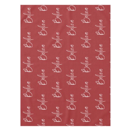 Glaube an Red White Moderne Weihnachten Tischdecke (Vorderseite)