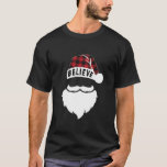 Glaube an Santa Christmas Hat Buffalo Kariert Whit T-Shirt<br><div class="desc">Glauben Sie an Weihnachten Hat Buffalo Karierten weißen Mustache langen Schlaf T Shirt</div>