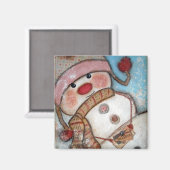 Glaube an Schneemänner Magnet (Vorderseite/Rückseite)
