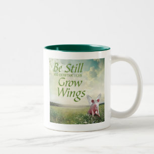 Glaube an Schweine Zweifarbige Tasse
