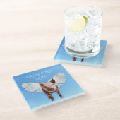 Glaube an Träume Funny Schweine könnten fliegen Glasuntersetzer (Schrägansicht)