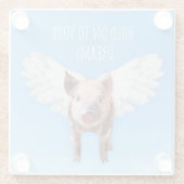 Glaube an Träume Funny Schweine könnten fliegen Glasuntersetzer (Rückseite)