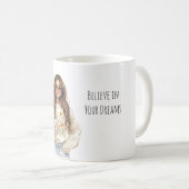 Glaube an Träume Mädchen Braunes Haar Tasse (VorderseiteRechts)