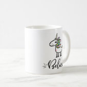 Glaube an Unicorns, handschriftlich Kaffeetasse (VorderseiteRechts)