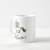 Glaube an Unicorns, handschriftlich Kaffeetasse (Vorderseite Links)