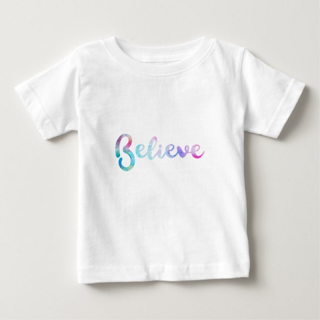 Glaube an Wasserfarben-Typografie-Kunst Baby T-shirt (Vorderseite)