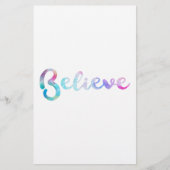 Glaube an Wasserfarben-Typografie-Kunst Briefpapier (Vorderseite)