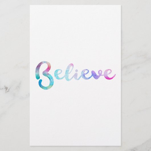Glaube an Wasserfarben-Typografie-Kunst Briefpapier (Vorderseite)