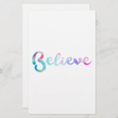 Glaube an Wasserfarben-Typografie-Kunst Briefpapier (Vorne/Hinten)