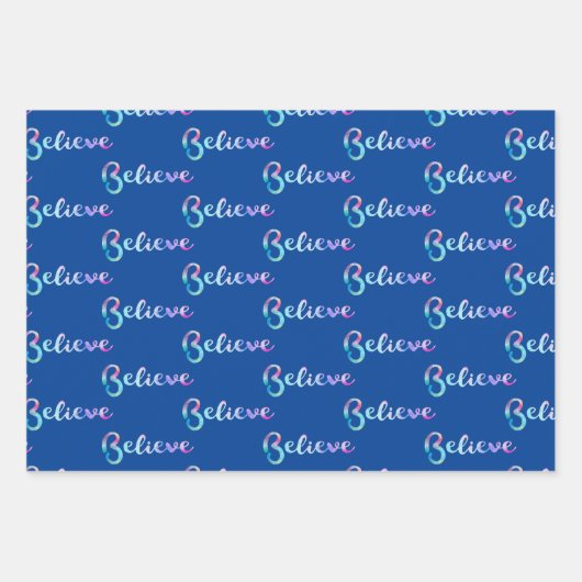 Glaube an Wasserfarben-Typografie-Kunst Geschenkpapier Set (Vorderseite)