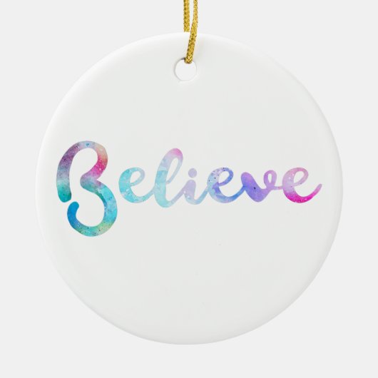 Glaube an Wasserfarben-Typografie-Kunst Keramikornament (Vorne)