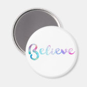 Glaube an Wasserfarben-Typografie-Kunst Magnet (Vorderseite/Rückseite)