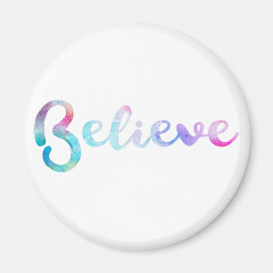 Glaube an Wasserfarben-Typografie-Kunst Magnet