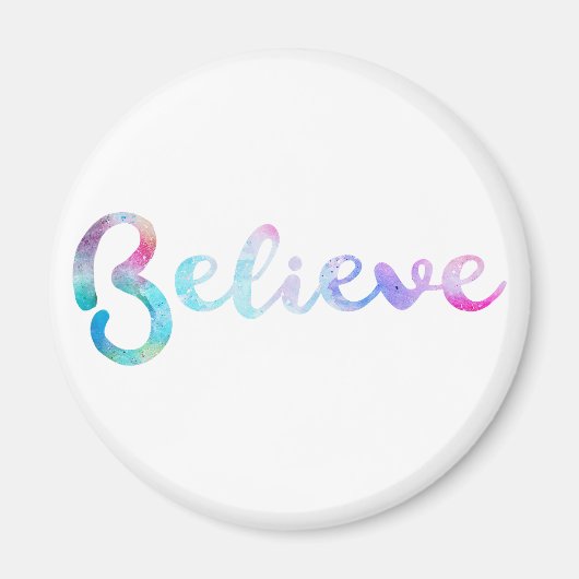 Glaube an Wasserfarben-Typografie-Kunst Magnet (Vorne)