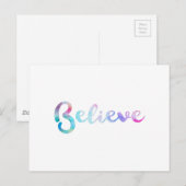 Glaube an Wasserfarben-Typografie-Kunst Postkarte (Vorne/Hinten)