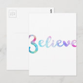 Glaube an Wasserfarben-Typografie-Kunst Postkarte (Vorne/Hinten)