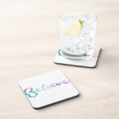 Glaube an Wasserfarben-Typografie-Kunst Untersetzer (Rechte Seite)