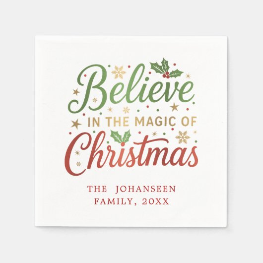 Glaube an Weihnachten Einfache Moderne Feier Serviette (Vorderseite)