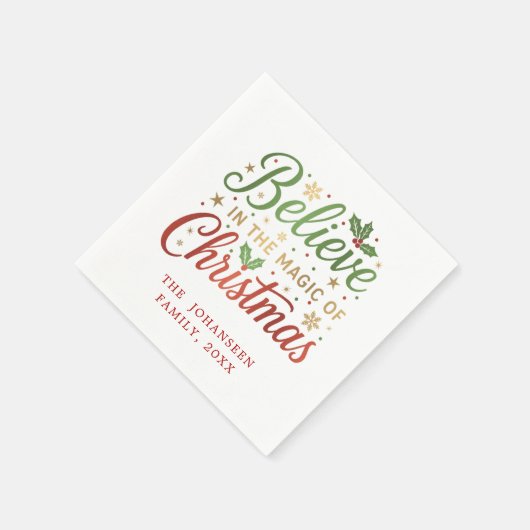 Glaube an Weihnachten Einfache Moderne Feier Serviette (Ecke)