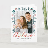 Glaube an Weihnachten Holly und Pine Berries Foto (Vorderseite)