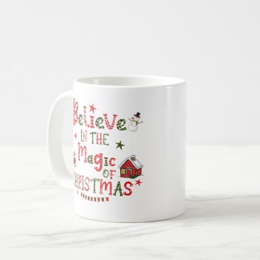 Glaube an Weihnachten Kaffeetasse (Vorderseite Links)