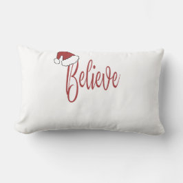 Glaube an Weihnachten mit roter Weihnachtsmannmütz Lendenkissen