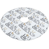 Glaube an Weihnachten Polyester Weihnachtsbaumdecke (Schrägansicht)