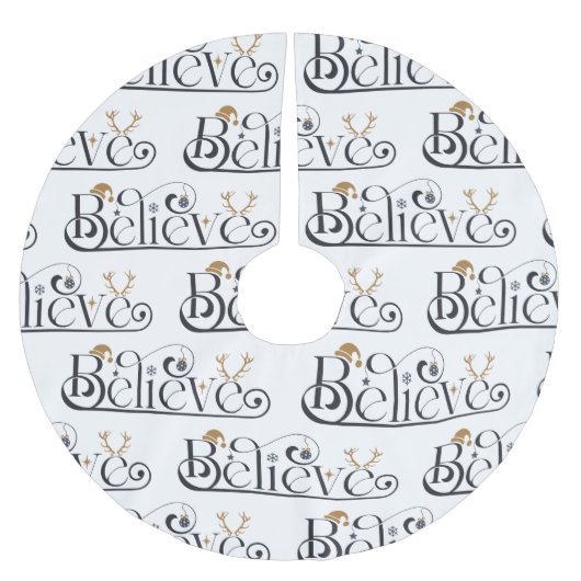 Glaube an Weihnachten Polyester Weihnachtsbaumdecke (Vorderseite)