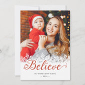 Glaube an Weihnachten Schneefall Schneeflocke 2 Fo (Vorderseite)