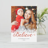 Glaube an Weihnachten Schneefall Schneeflocke 2 Fo (Stehend Vorderseite)