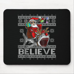 Glaube an Weihnachten Weihnachten Hai hässlich Sch Mousepad