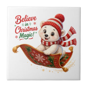 Glaube an Weihnachtsmagie Eisbär Fliese