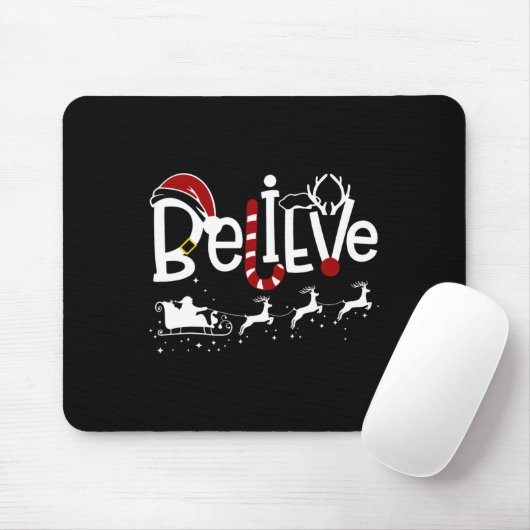 Glaube an Weihnachtsmänner Frauen Mädchen B Mousepad (Mit Mouse)