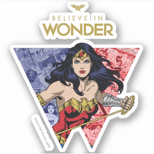 "Glaube an Wonder" Wonder Woman Lasso Comic Logo Aufkleber (Vorderseite)