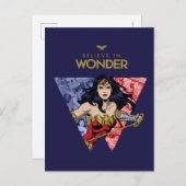 "Glaube an Wonder" Wonder Woman Lasso Comic Logo Einladungspostkarte (Vorne/Hinten)